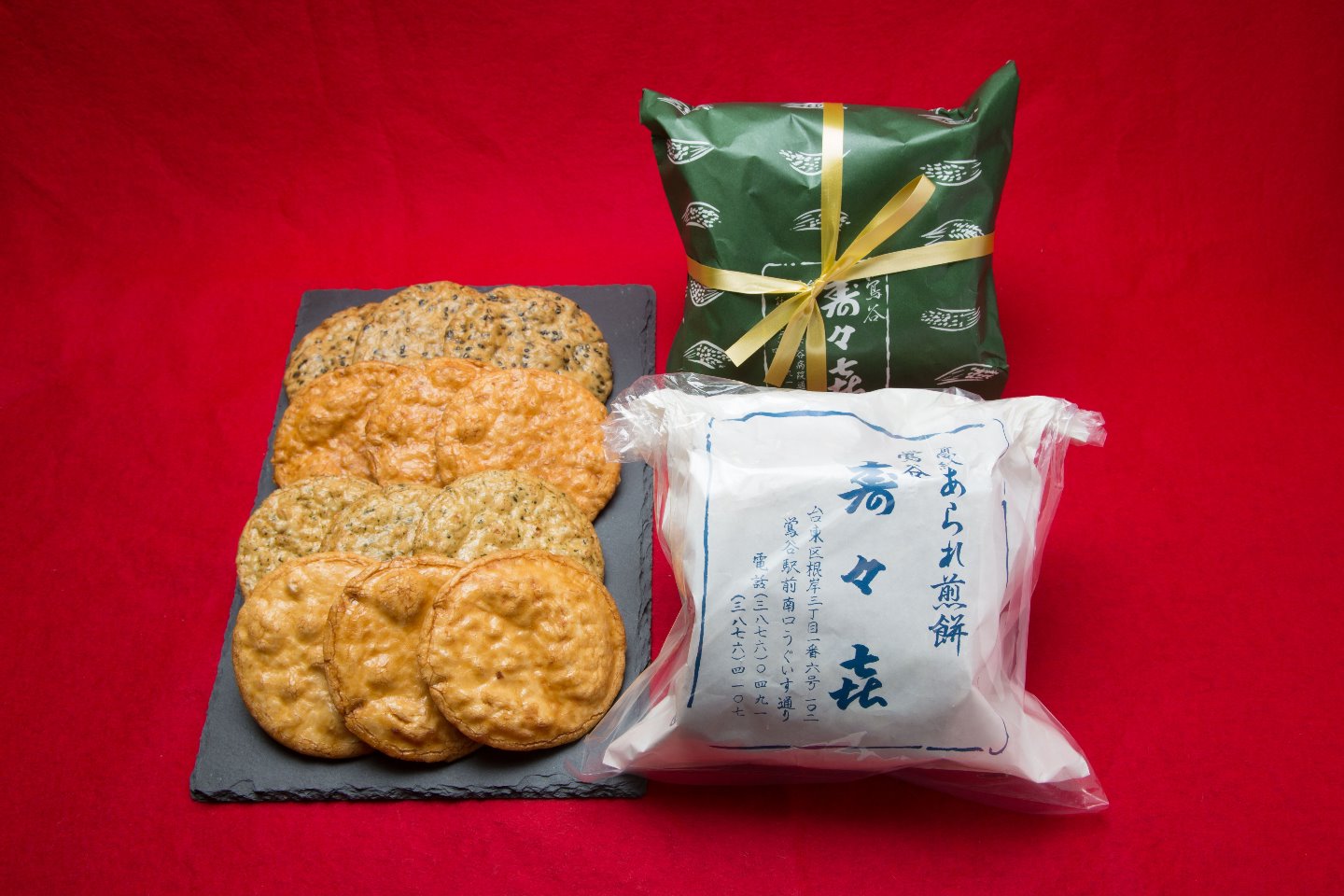 商品番号：C-01　12枚入り（しょうゆ・青のり・ごま・唐辛子計12枚）　1,344円（税込み）